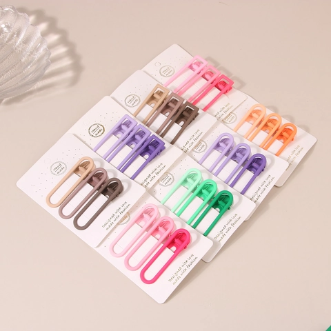 Korean Matte Candy Color Hair Clips Sweet Gradient Hairpins Minimalist Oval Wavy Rectangular Hairpins For Women Girls Styling Accessories