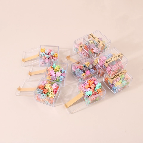 Mini Hair Claw Clips Assorted Candy Colors Plastic Small Hair Clips Star Flower Rabbit Hair Accessories For Kids Girls