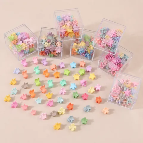 Mini Haarklemmen Diverse Snoepkleuren Plastic Kleine Haarklemmetjes Ster Bloem Konijn Haaraccessoires Voor Kinderen Meisjes