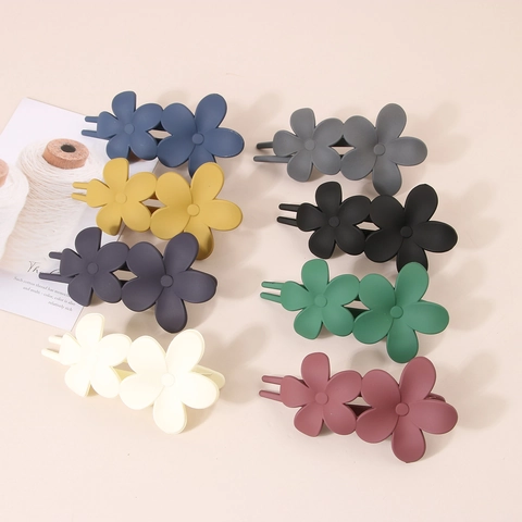 Women Frosted Plastic Butterfly Flower Hair Claw Clips Large Matte Shark Hair Clips Elegant Hair Accessories For Thick Hair