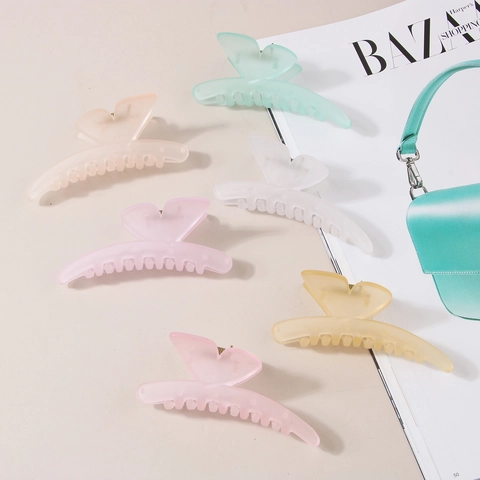 Pinza per Capelli Opaca a Forma di Farfalla Elegante Grande Accessorio per Capelli in Plastica Laccata per Donna
