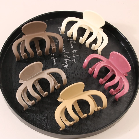 Grande Fermaglio Per Capelli In Plastica Design Artiglio Di Polpo Opaco Lucido Forte Presa Per Accessori Styling Capelli Donna