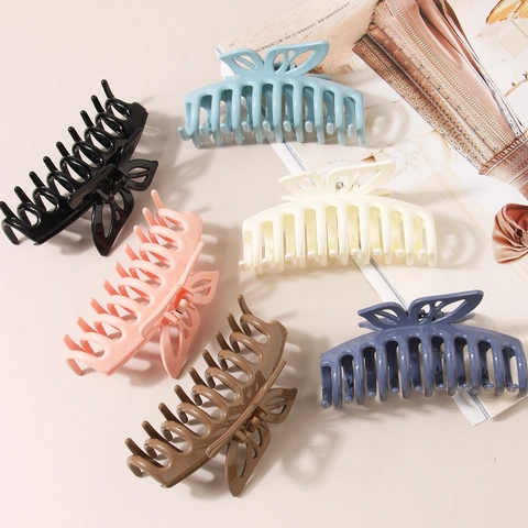 Elegante Molletta per Capelli a Farfalla Cava in Plastica Resina Grande Clip a Squalo per Donna Accessori Capelli Moda