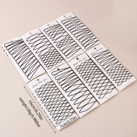 Minimalistische Schwarze Metall Haarnadeln Für Damen Lackierte Wellenförmige Gerade Haarspangen Mode Haarschmuck