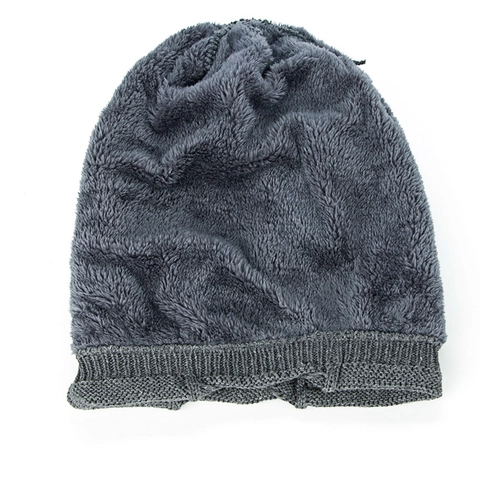 Cappello a Maglia Unisex Invernale Caldo Foderato in Pile Jacquard Patch Lettera Slouchy Skull Cap Morbido Cappello Termico Outdoor