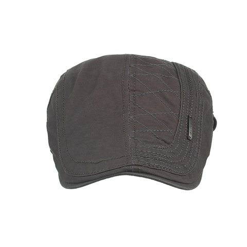 Béret Vintage Homme en Coton à Carreaux Réglable Casquette Plate Matelassée Décontractée Extérieur Chapeau de Soleil Style Anglais