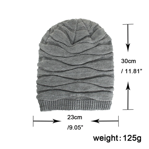 Berretto Invernale da Uomo in Maglia Calda con Fodera in Pile Spesso Cappello Slouchy in Acrilico Morbido per Outdoor