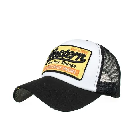 Casquette Trucker Vintage Américain Distressed Hommes Femmes Filet Respirant Broderie Snapback Casquette de Baseball Chapeau de Soleil