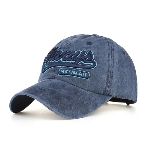 Casquette de Baseball en Denim Lavé Vintage Broderie New York City Chapeau de Soleil Usé pour Hommes Femmes Réglable