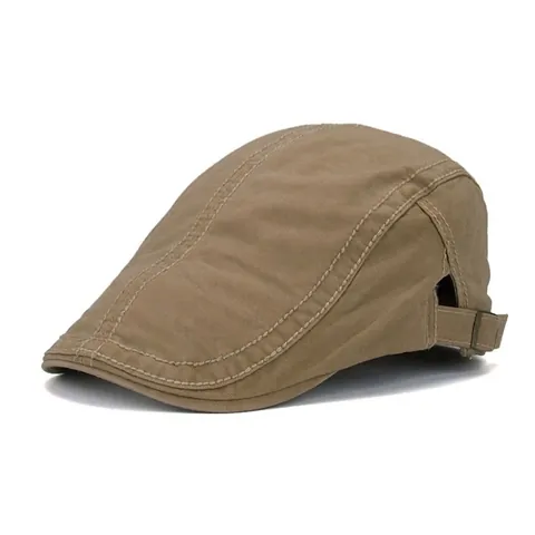 Gorra Plana de Algodón Vintage para Hombre Gorra Ajustable Newsboy Clásica Lisa Ivy Gatsby para Primavera Verano Otoño Casual