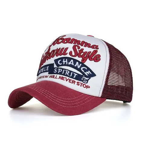 Casquette Trucker avec Broderie de Lettres Vintage pour Hommes Femmes Casquette de Baseball en Filet Respirant Protection Solaire Décontractée