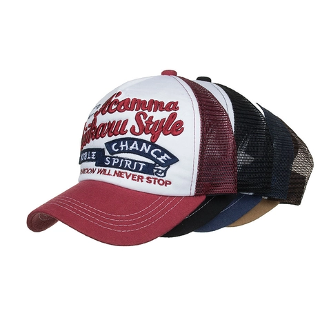 Casquette Trucker avec Broderie de Lettres Vintage pour Hommes Femmes Casquette de Baseball en Filet Respirant Protection Solaire Décontractée