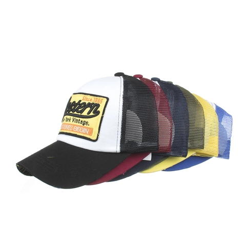 Casquette Trucker Vintage Américain Distressed Hommes Femmes Filet Respirant Broderie Snapback Casquette de Baseball Chapeau de Soleil