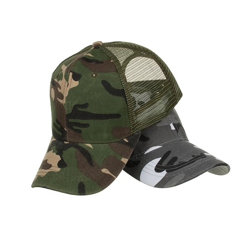 Casquette Trucker en Maille Camouflage Casquette de Baseball Snapback Réglable Respirante Homme Femme Protection Solaire Sport