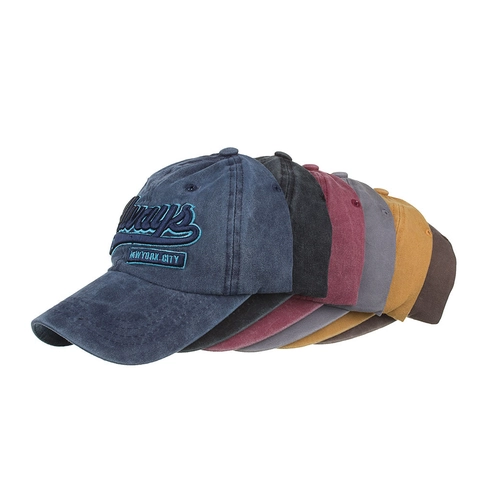 Casquette de Baseball en Denim Lavé Vintage Broderie New York City Chapeau de Soleil Usé pour Hommes Femmes Réglable
