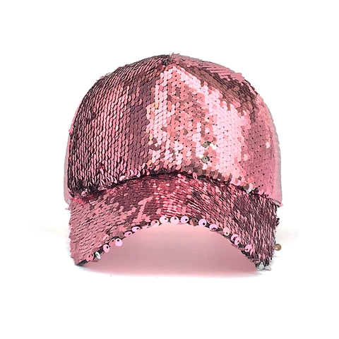 Gorra de Béisbol de Malla con Lentejuelas para Mujer Gorra Trucker Brillante Ajustable Transpirable para Fiesta Exterior