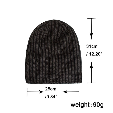 Berretto Invernale Unisex In Maglia Calda Foderato In Pile Bicolore A Righe Verticali Berretto Morbido Per Uomo Donna Outdoor