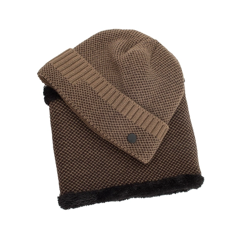 Berretto Beanie E Scaldacollo Invernale Foderato In Pile Filato Lavorato A Maglia Motivo Geometrico Caldo Accessorio Unisex Outdoor