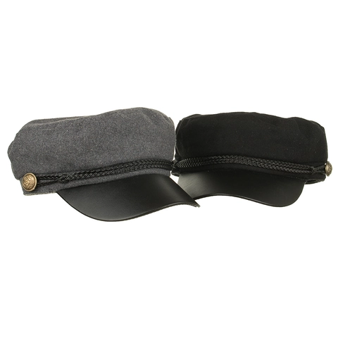 Béret en Laine Vintage Britannique pour Femmes Automne Hiver Casquette Gavroche Avec Détail Tressé et Bord en Similicuir