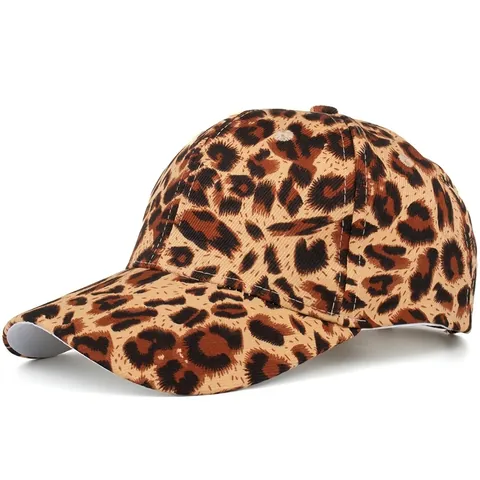 Berretto da Baseball con Stampa Leopardata in Cotone Regolabile Ala Curva Cappello da Sole per Unisex Versatile Casual Hip Hop Trucker Cap