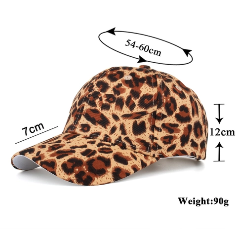 Berretto da Baseball con Stampa Leopardata in Cotone Regolabile Ala Curva Cappello da Sole per Unisex Versatile Casual Hip Hop Trucker Cap