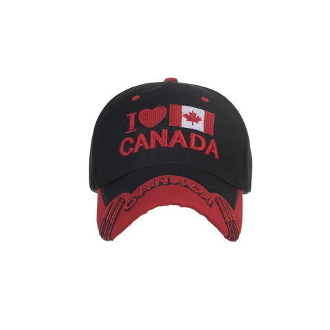 Casquette de Baseball avec Broderie Drapeau du Canada I Love Canada pour Hommes Femmes Décontracté Polyester Chapeau de Soleil