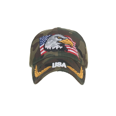 Berretto da Baseball Mimetico Ricamo Aquila Bandiera USA Cappello Snapback Protezione Solare Berretto Sportivo Regolabile Uomo Donna