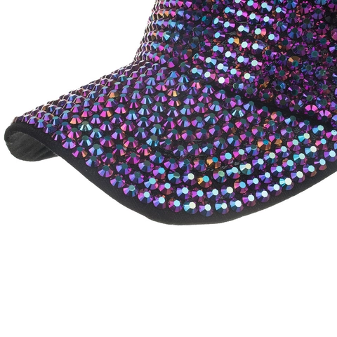 Shiny Rhinestone Baseball Cap For Women Polyester Adjustable Outdoor Sun Hat Fashion Sparkly Bling Bling Snapback Hat