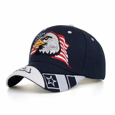 Bestickte Adler Amerikanische Flagge Baseballkappe Patriotische USA Stern Sonnenhut Verstellbar Polyester Lässig Outdoor Kappe Unisex