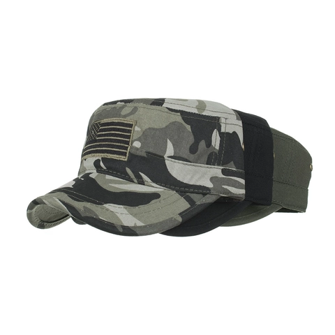 US Flagge Cadet Cap Für Herren Baumwolle Gewaschene Militär Mütze Verstellbare Camouflage Flat Top Outdoor Sonnenschutz Casual Cap