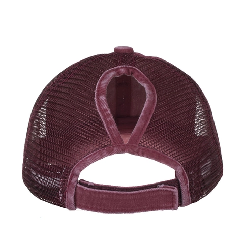 Berretto da Baseball con Coda di Cavallo in Cotone Lavato per Donna Cappello Trucker in Rete Traspirante Regolabile per Esterno