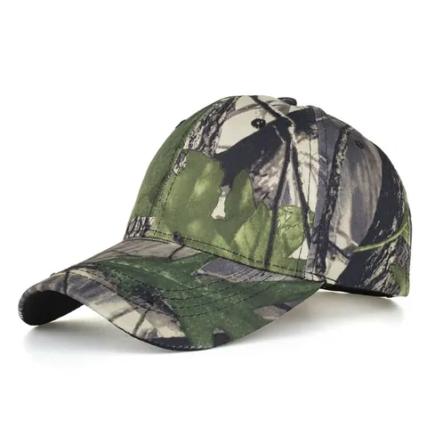 Men Camouflage Leaf Print Baseball Cap Outdoor Sport Casual Polyester Sun Hat Adjustable Fashion Accessories For Men