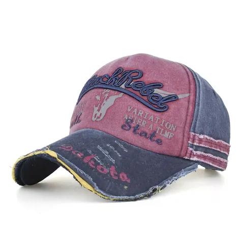 Casquette de Baseball Vintage en Coton Lavé Délavé Rétro Broderie Lettres Ajustable Chapeau de Soleil American Streetwear