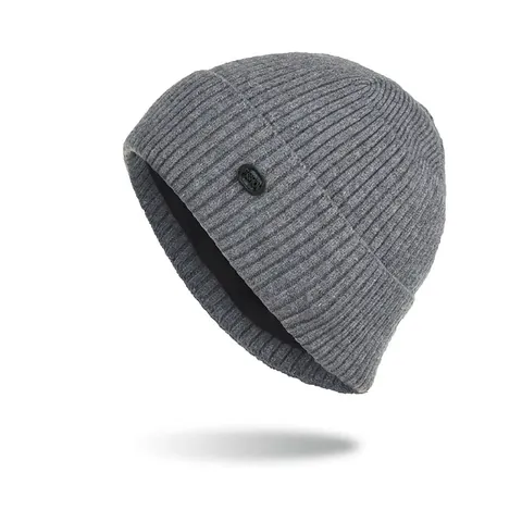 Berretto Invernale in Maglia a Costine Per Uomo Donna 100% Acrilico Foderato in Pile Termico a Righe Cuffia con Risvolto Copricapo Caldo All'aperto