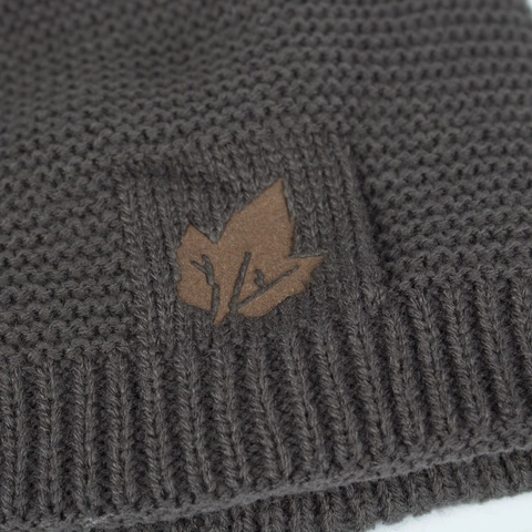 Winter Warm Knit Beanie Hat And Neck Warmer Set For Men Women Thick Fleece Lined Leaf Patch Acrylic Thermal Skull Cap