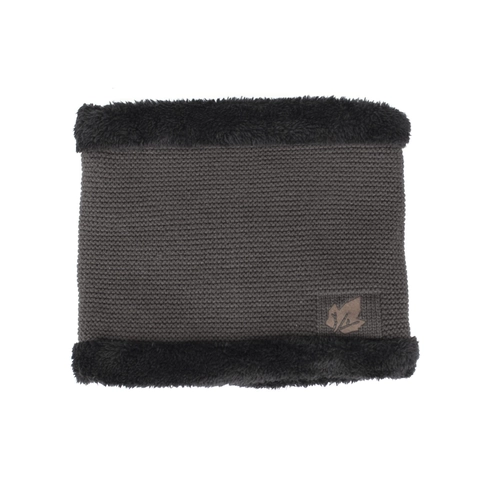 Tour de Cou en Tricot Hiver Doublé en Polaire Snood Chaud Épais Motif Feuille Gauffré Écharpe Extérieur Pour Hommes Femmes