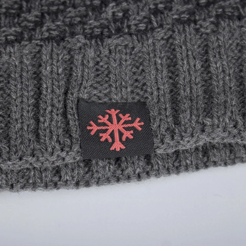 Berretto In Maglia Calda Invernale Da Uomo Donna Foderato In Pile Acrilico Con Toppa Fiocco Di Neve Per Outdoor