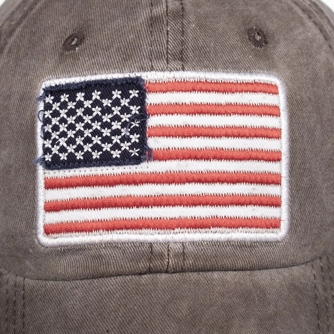 Berretto da Baseball Ricamato con Bandiera Americana in Cotone Lavato Lettere USA Retro Cappello da Sole Regolabile
