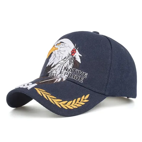 Men Native Pride Eagle Embroidery Baseball Cap USA Patriotic Adjustable Sun Hat Polyester Outdoor Snapback Hat For Men Women