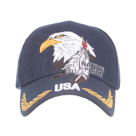 Men Native Pride Eagle Embroidery Baseball Cap USA Patriotic Adjustable Sun Hat Polyester Outdoor Snapback Hat For Men Women