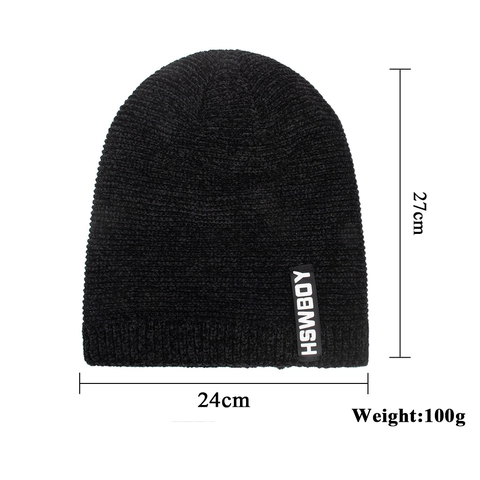 Winter Warm Knit Beanie Hat For Men Women Fleece Lined Thick Ribbed Skull Cap With Letter Patch Casual Outdoor Headwear