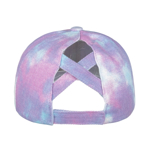 Cappellino da Baseball Tie Dye Donna Coda di Cavallo Cotone Incrocio Criss Cross Messy Bun Cappello Sole Outdoor Casual Sport