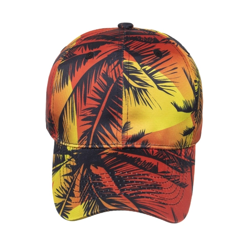 Tropical Palm Tree Floral Printed Baseball Cap Women Men Satin Polyester Adjustable Summer Beach Sunshade Vacation Hat