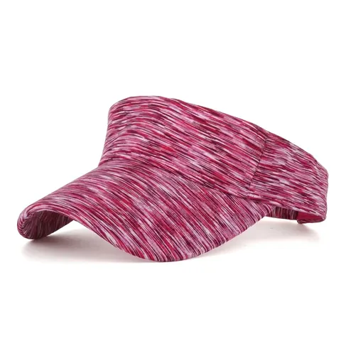 Visera Deportiva Space Dye Rayada Mezcla de Algodón Gorra con Visera Ajustable Para Tenis Correr Golf Protección Solar al Aire Libre