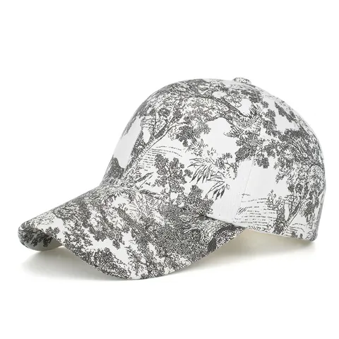 Cappellino da Baseball Unisex con Stampa Paesaggio Toile De Jouy in Cotone Regolabile Parasole Stile Retro Streetwear