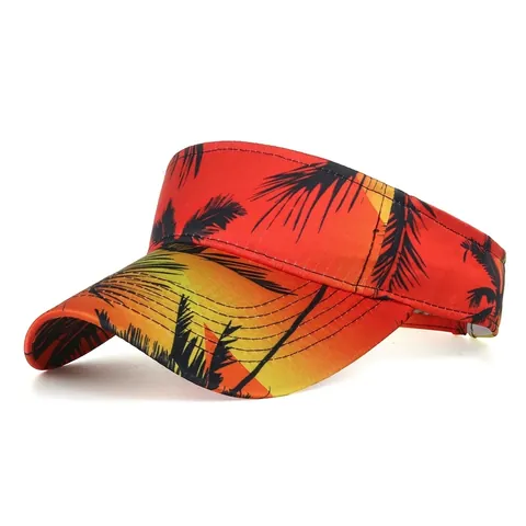 Cappello a Visiera con Stampa Tropicale di Palme per Vacanze Estive Uomo Donna Regolabile Traspirante per Spiaggia Sport all'Aperto