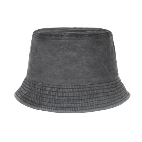 Kids Washed Cotton Bucket Hat Retro Sun Protection Fisherman Hat With Large Brim Metal Eyelets Plain Color Casual Cap