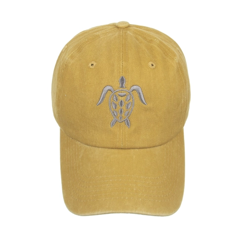 Gewassen Katoen Schildpad Geborduurd Honkbalpet Voor Heren Dames Verstelbare Retro Pet Zonneklep Distressed Dad Hat