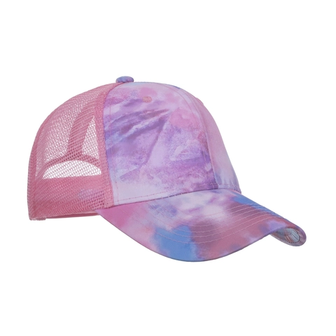 Cappello Trucker in Mesh con Stampa Tie-Dye Unisex Traspirante Regolabile Cappellino da Baseball Tesa Curva Protezione Solare Outdoor