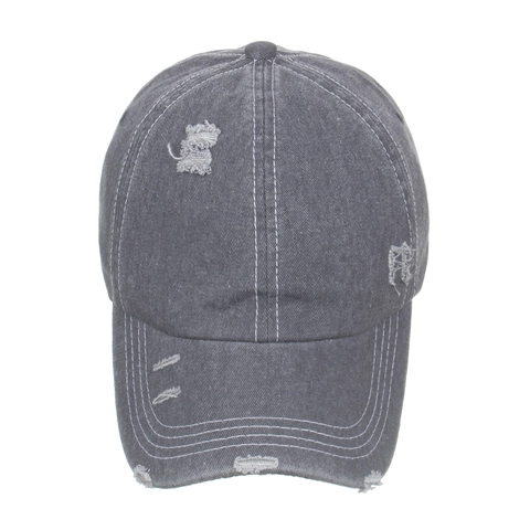 Vintage Baseballkappe Distressed Verstellbare Gewaschene Baumwolle Dad Hat Retro Kontrastnähte Zerrissene Outdoor Sport Kappe